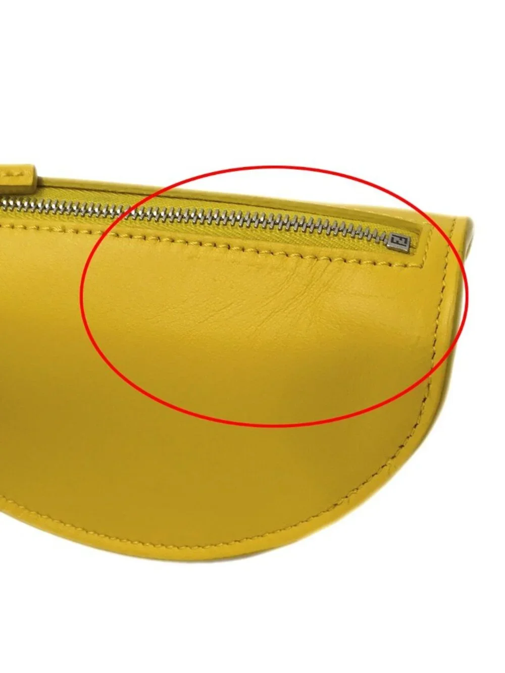 Fendi Pouch Leather Wool Yellow Taco Motif